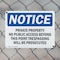 Signmission Private Property No Public Access Beyond OSHA Notice Sign, Plastic, 10in W x 7in L, 2PK OS-2PACK-NS-P-710-L-17840 - alternate 3